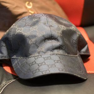 GUCCI Guccissima Nylon Navy Baseball Cap hat Med